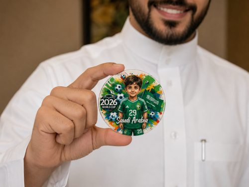 ميدالية أكريليك كأس العالم 2026 طباعة HD