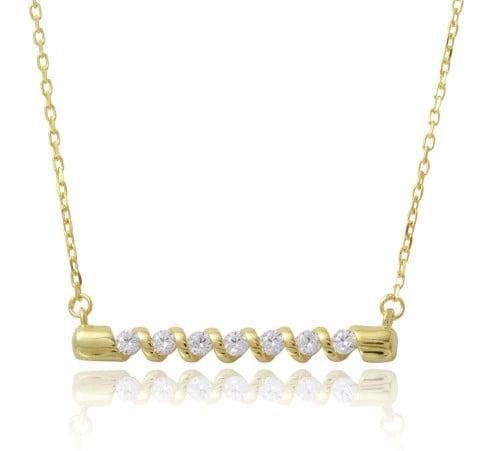 قلادة من الفضة عيار 925 مطلي بالذهب