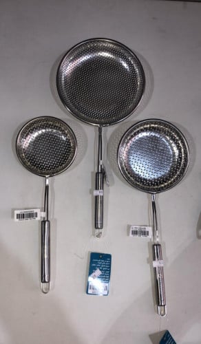 مشخال ومصفاة رز استانلس ستيل بمقاسات مختلفة