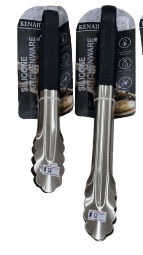 ملقاط استيل مع مقبض ربل لتقليب الشواء