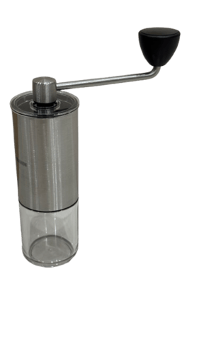 طاحونة القهوة اليدوية مع علبة قزاز