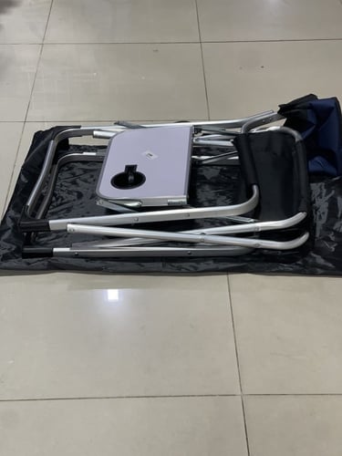 كرسي ألمنيوم مع طاولة جانبي قابلة للصفط