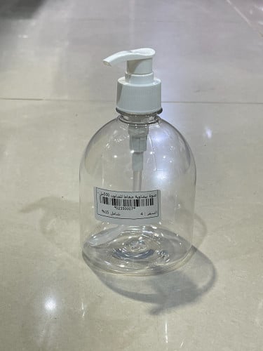 عبوة الصابون البيضاوية الشفافه ضغاط 500 مل