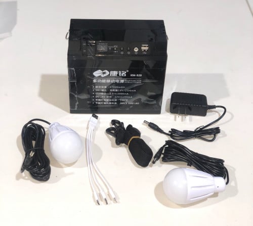 بطارية رحلات متنقلة ١٧٠٠٠ امبير مع لمبتين ليد بقوا...