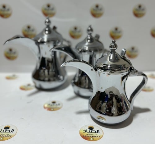 دلة العساف كروم لون واحد فضي متوفر مقاسات إندونيسي