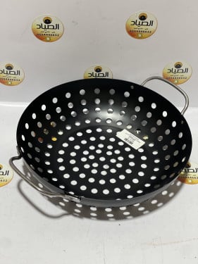 مقلاة الشوي المخرمة 32 سم مع مقابض استيل جانبية