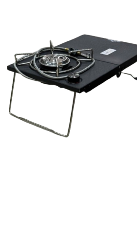 طاولة خدمات مع موقد جانبي بقداح قابل للضغط وشنطة