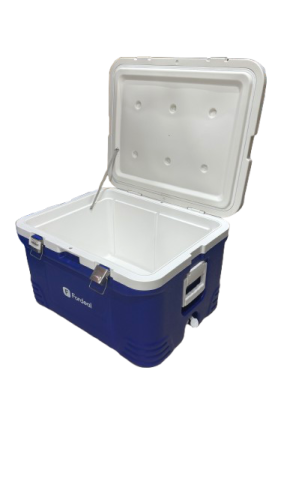 حافظة ثلج بلاستيكية مع قفلين وبزبوز تصريف