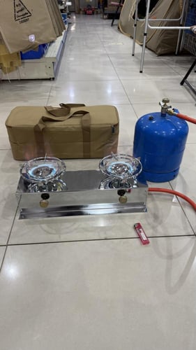 موقد عينين مع محول فراشة وشنطة مبطنة بدون اسطوانة