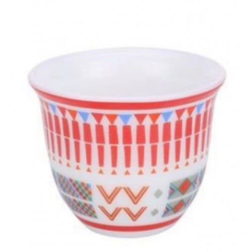 طقم 6 فناجيل عسيري احمر