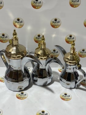 دلة استيل الجبر المضلعة برأس ذهبي