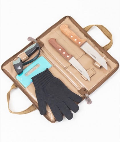 طقم سكاكين الجزار صناعة برتغالي ومسن و قطاعة وقفاز...