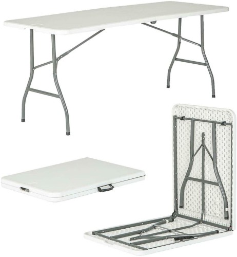 طاولة فيبر ابيض سميك وحديد قوي