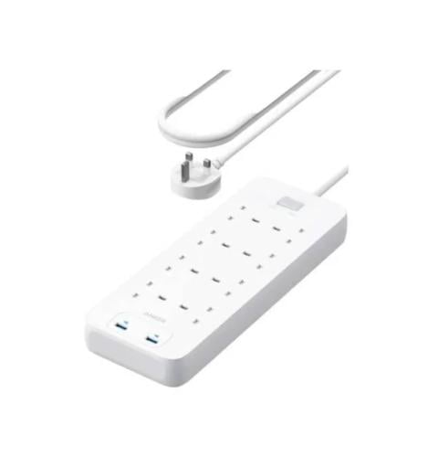 انكر - توصيلة بـ8 منافذ طاقة مع منفذين USB-A بطول...