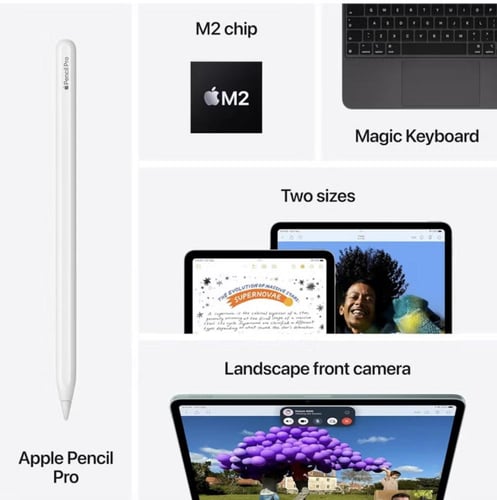 iPad Air 2024 (الجيل السادس) M2 مقاس 11 بوصة وسعة...