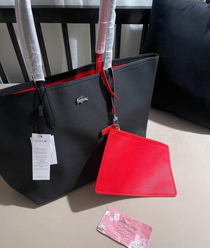 Lacoste bag black + red لاكوست