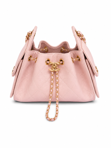 حقيبة شانيل ( وردي لوقو ذهبي ) CHANEL 22 small HANDBAG
