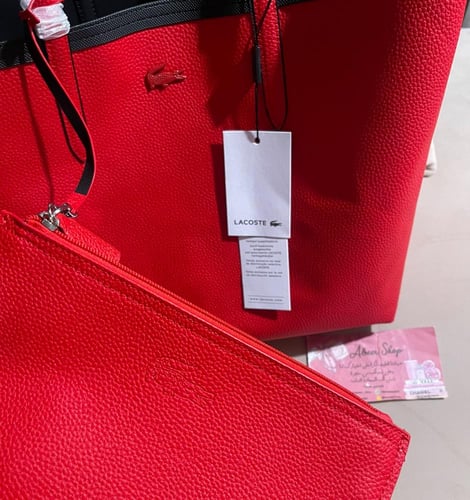 Lacoste bag black + red لاكوست