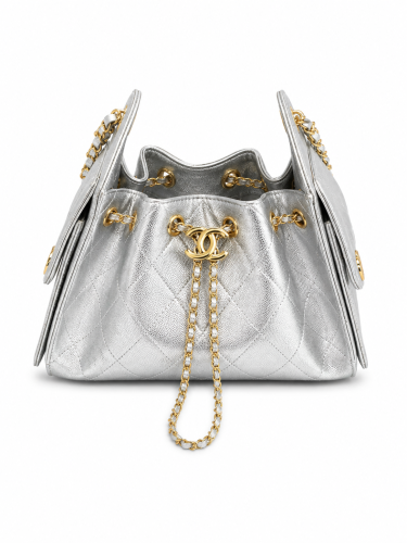 حقيبة شانيل ( فضي لوقو ذهبي ) CHANEL 22 small HANDBAG