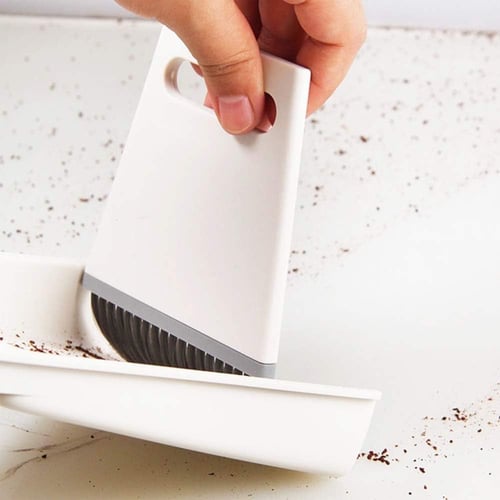 مكنسة وشطاف لطاولة القهوة ابيض