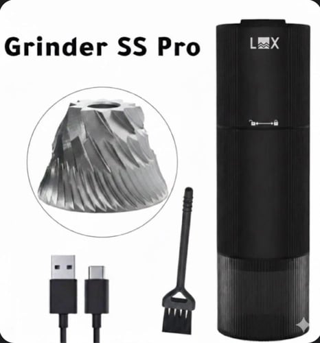 طاحونة لومكس المحمولة قابله للشحن تروس ستانلس ستيل