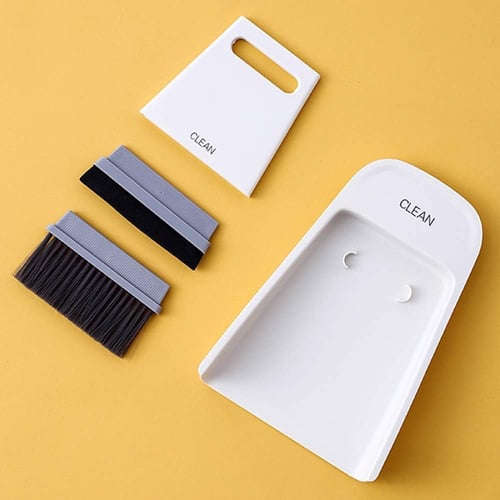 مكنسة وشطاف لطاولة القهوة ابيض