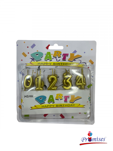 شموع ارقام ذهبي