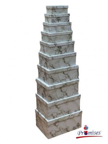 علب 10 قطع كبير رخامي ابيض