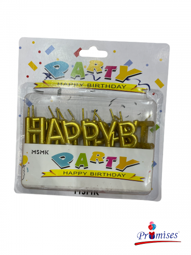 شموع حروف ذهبي