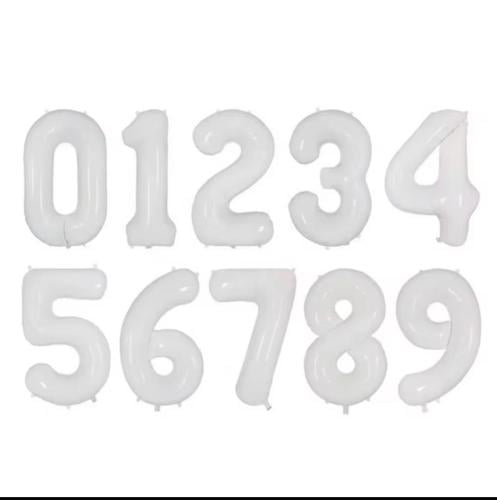 بالون ارقام لون ابيض مقاس 40