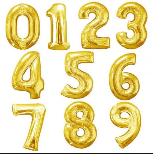 بالون ارقام ذهبي مقاس 40