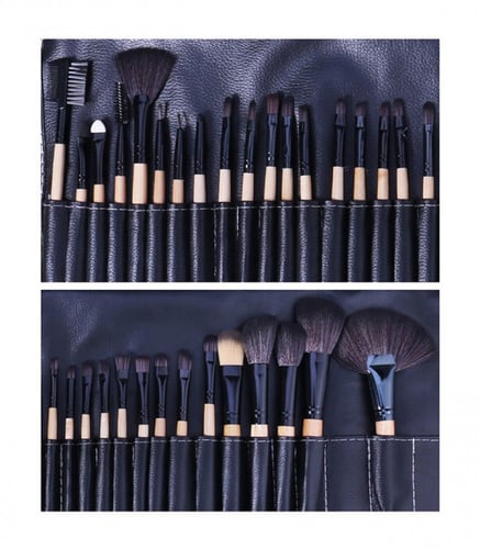 طقم فرش متنوعة للمكياج مع حافظة من اوتو-32قطعة