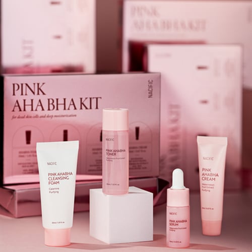 مجموعة التقشير الوردية للعناية بمشاكل البشرة من نا...