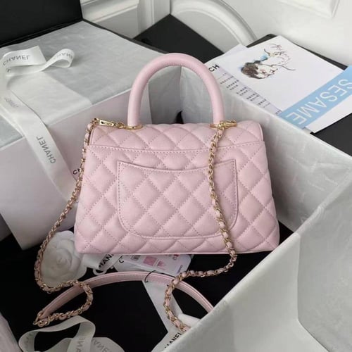 Chanel top handle pink