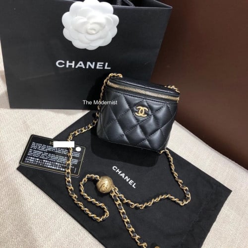 Chanel black mini vanity