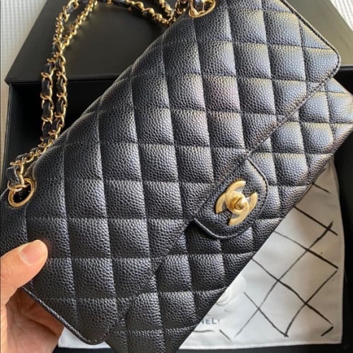 Chanel 7A real leather caviar flap with box