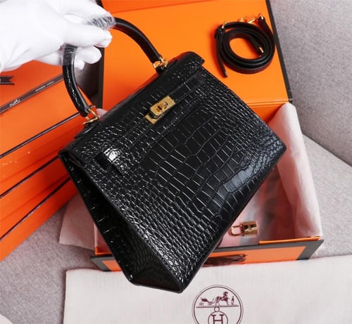 Hermes croc kelly 25cm