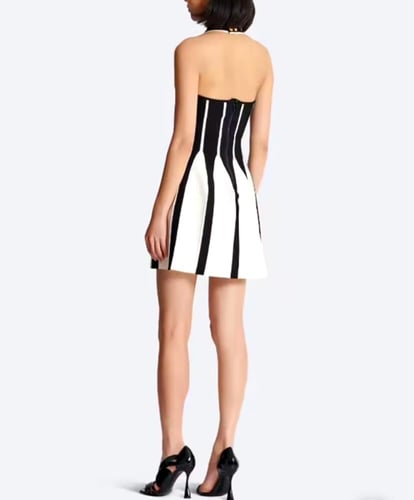 Black and white mini dress