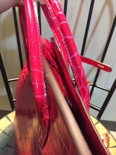 Pink croc birkin 24
