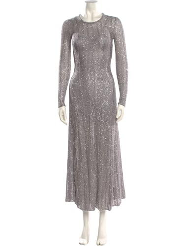 Alaia grey emblished scoop dress تسليم فوري