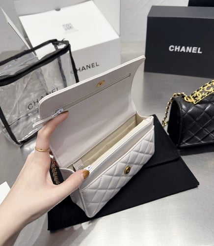 Chanel white woc with handle