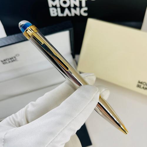 قلم مونت بلانك الفضاء فضي بذهبي فرار