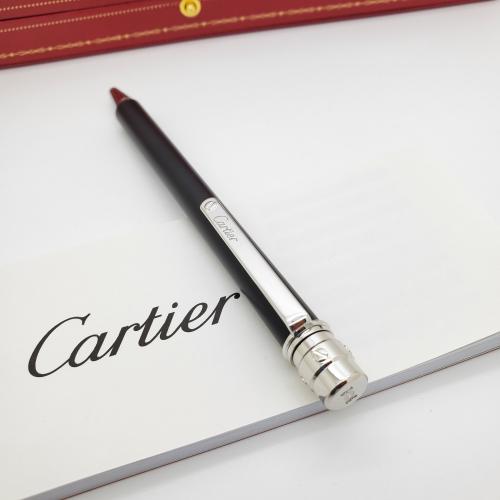 قلم كارتير سانتوس نحيف اسود بفضي