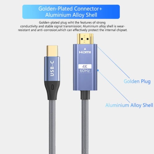 وصلة إتش دي HDMI إلى منفذ تايب سي USB type-C