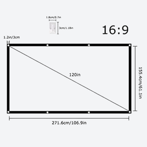 ستارة عرض 120 بوصة لعرض البروجكتر