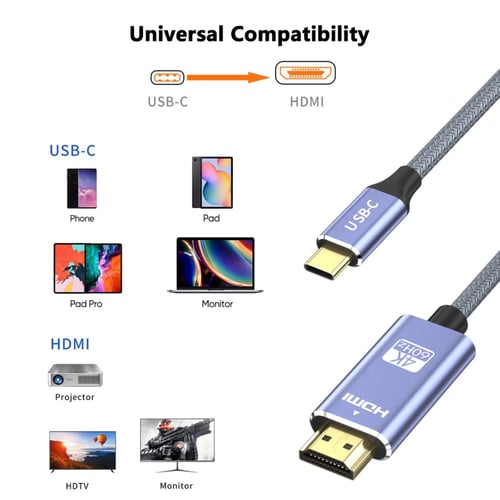 وصلة إتش دي HDMI إلى منفذ تايب سي USB type-C