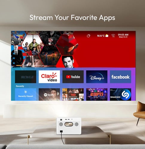 بروجكتر باينتك Plato T5 الذكي (مع وصلة اتش دي + مح...