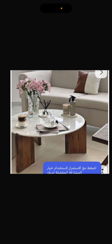 طاولة وسط قطر ١١٠ ارتفاع ٤٦ لون الرخام ١٢١ wlلون ا...