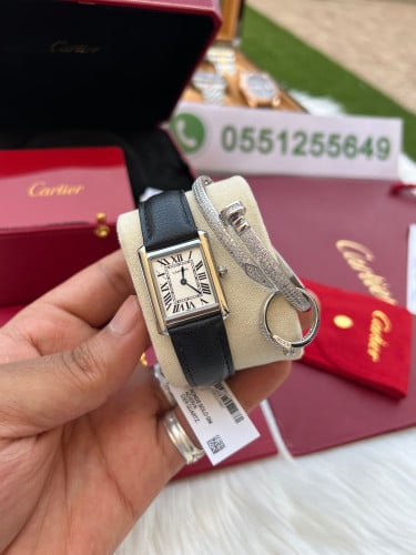 ساعة كارتير نسائي معا اسواره مجانيهCartier