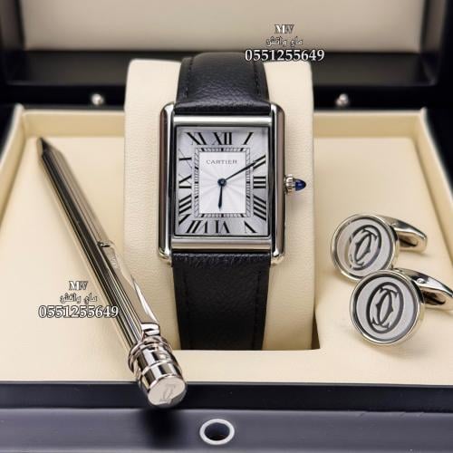 طقم كارتير الفاخر : ساعة وقلم وكبك Cartier